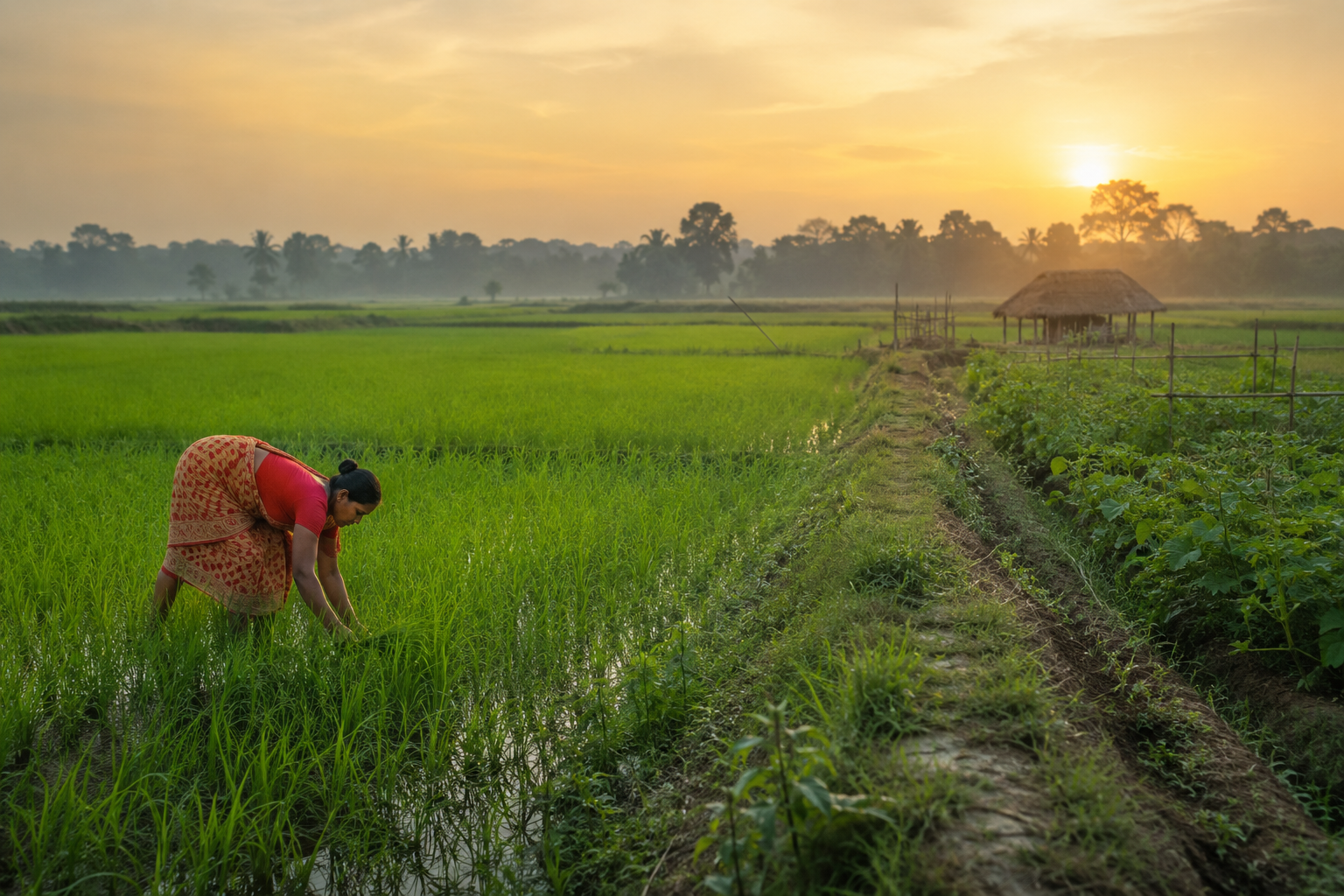 Traditional farming in the Terai region